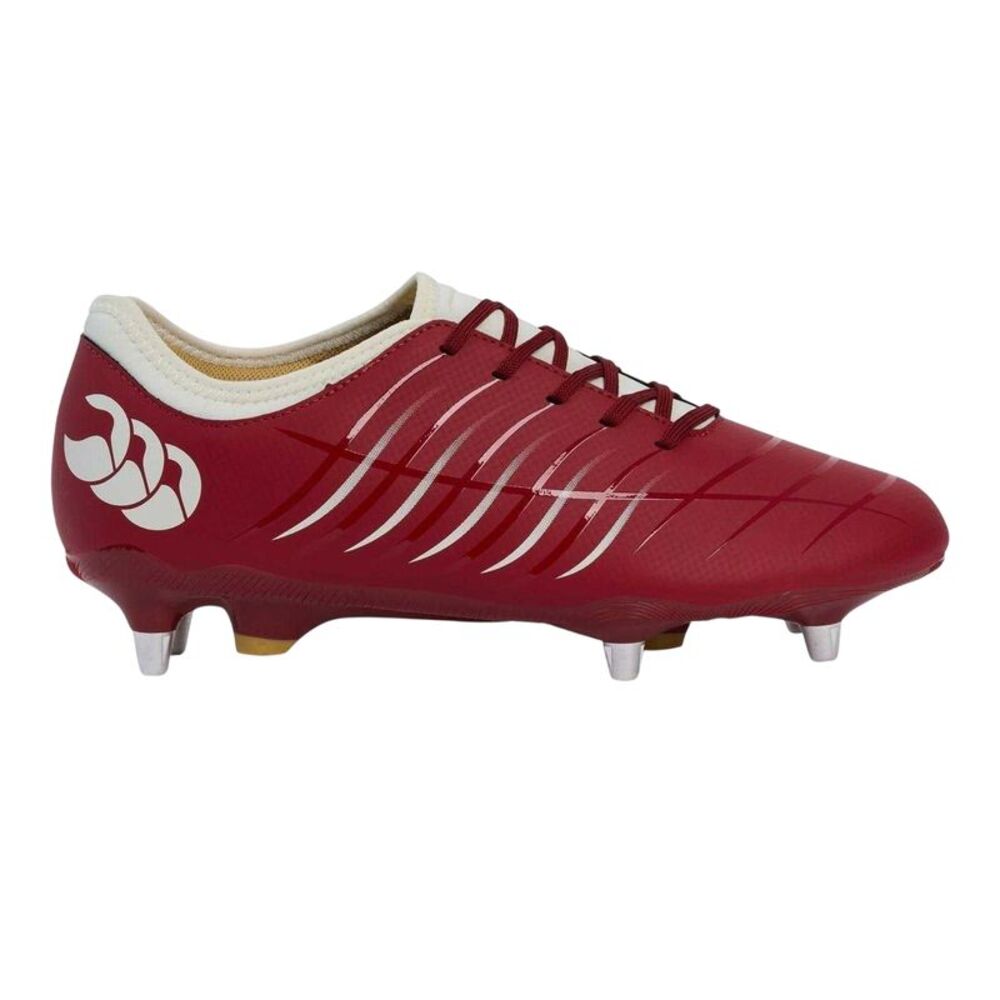 Canterbury Mens Phoenix 2.0 Lace Up Soft Ground Rugby Boots / Red Dahlia